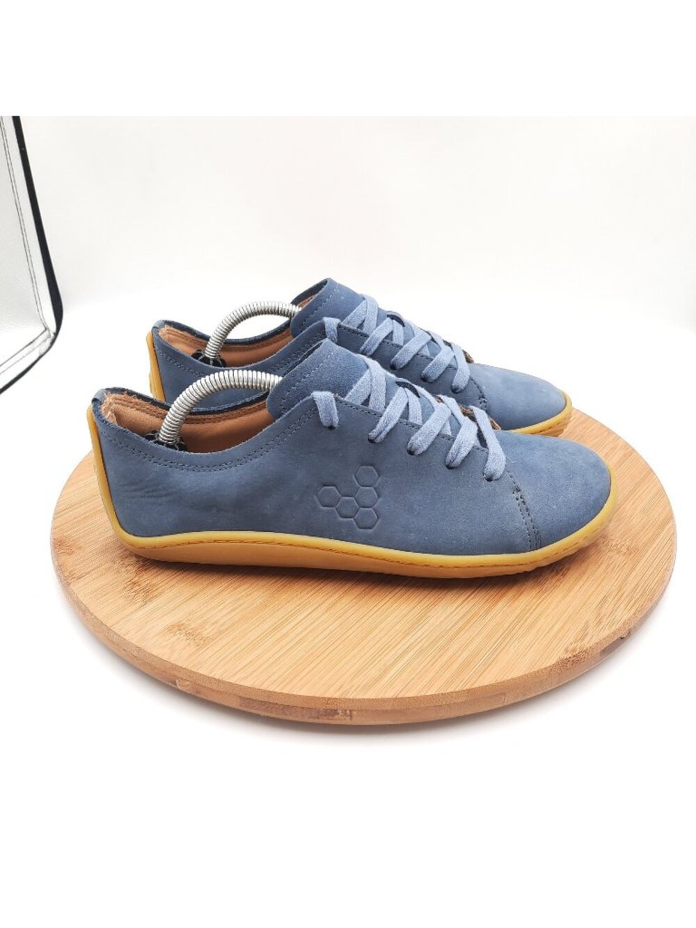 Vivobarefoot Addis Womens 38 US 7 Shoes Blue Suede Barefoot Minimalist Sneakers